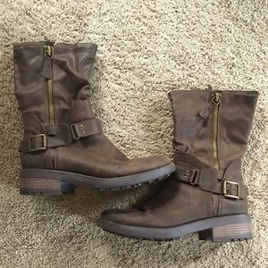Brown Motorcycle Boots W9